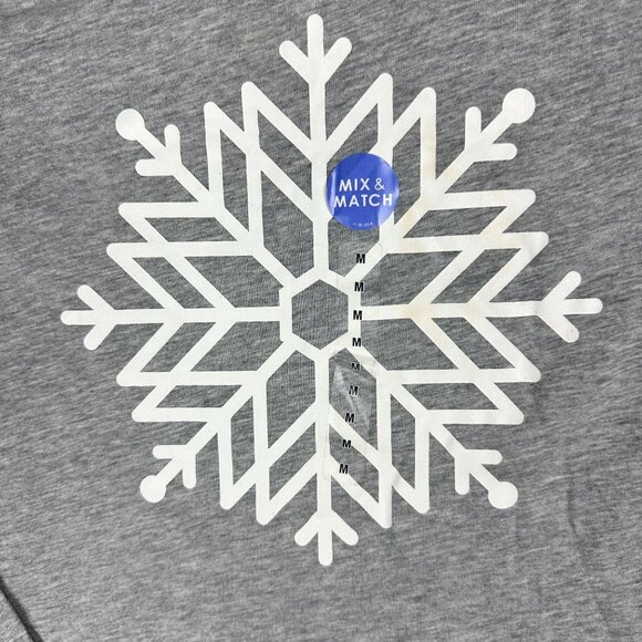 Sleep Chic Pajama Women M Gray Snowflake Long-Sleeve - Picture 3 of 10